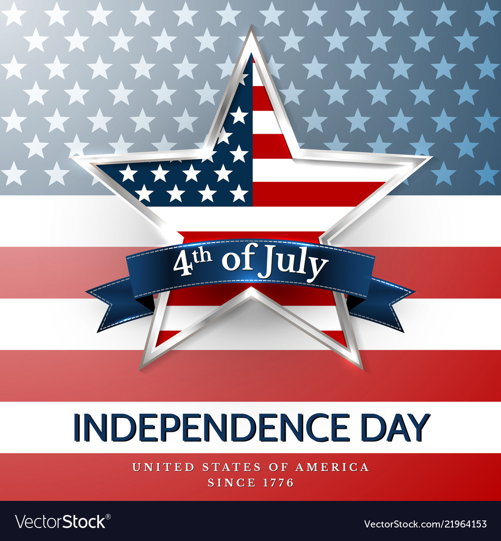 4 Th July Usa Star Independence Day Royalty Free Vector