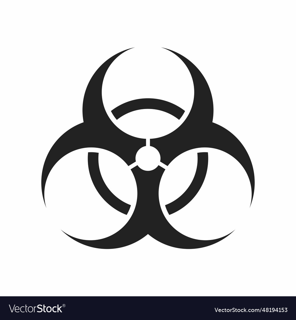 Biohazard symbol flat style icon Royalty Free Vector Image