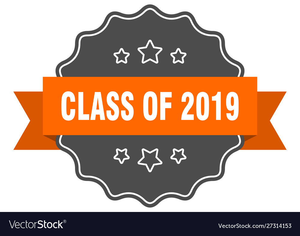 Class 2019 isolated seal orange