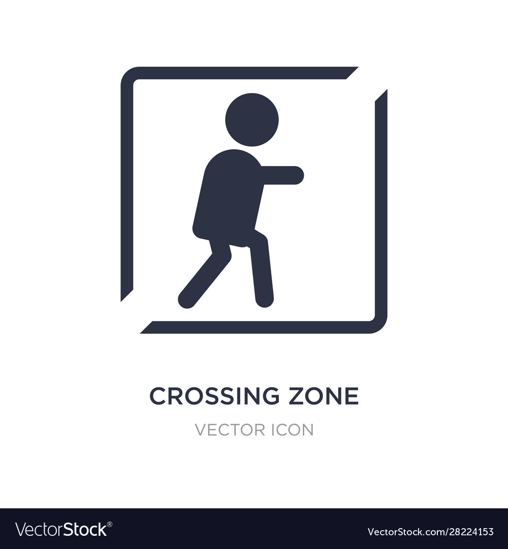 Crossing zone icon on white background simple