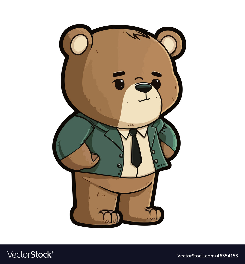 Cute bear cartoon style Royalty Free Vector Image