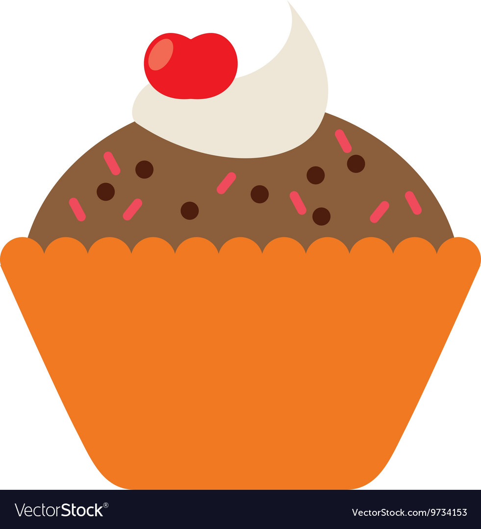 Delicious cupcake isolated icon design