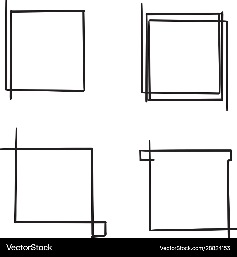 Doodle frame collection handdrawn line style Vector Image