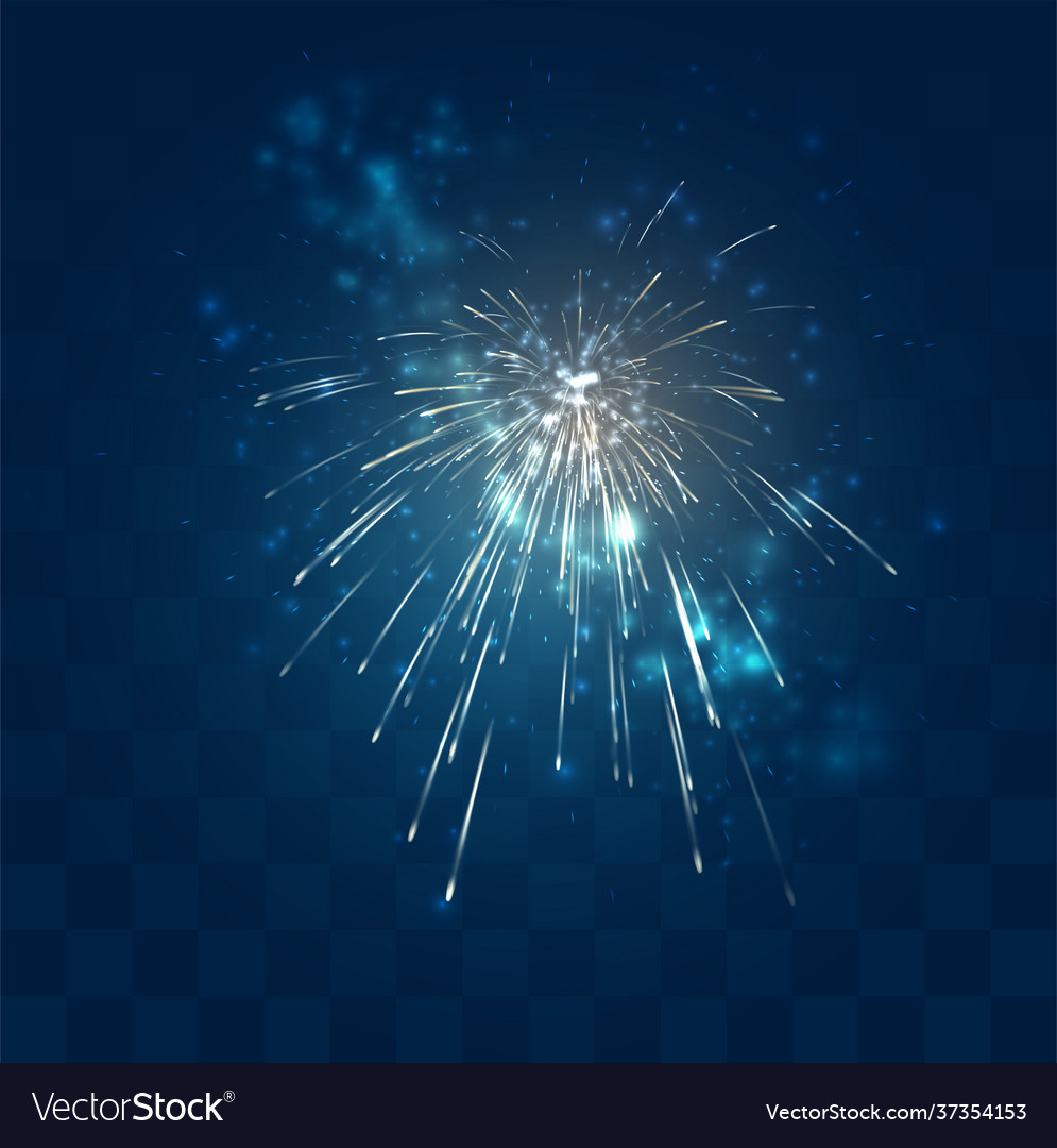 Golden Sparks Fireworks On Mosaic Blue Royalty Free Vector