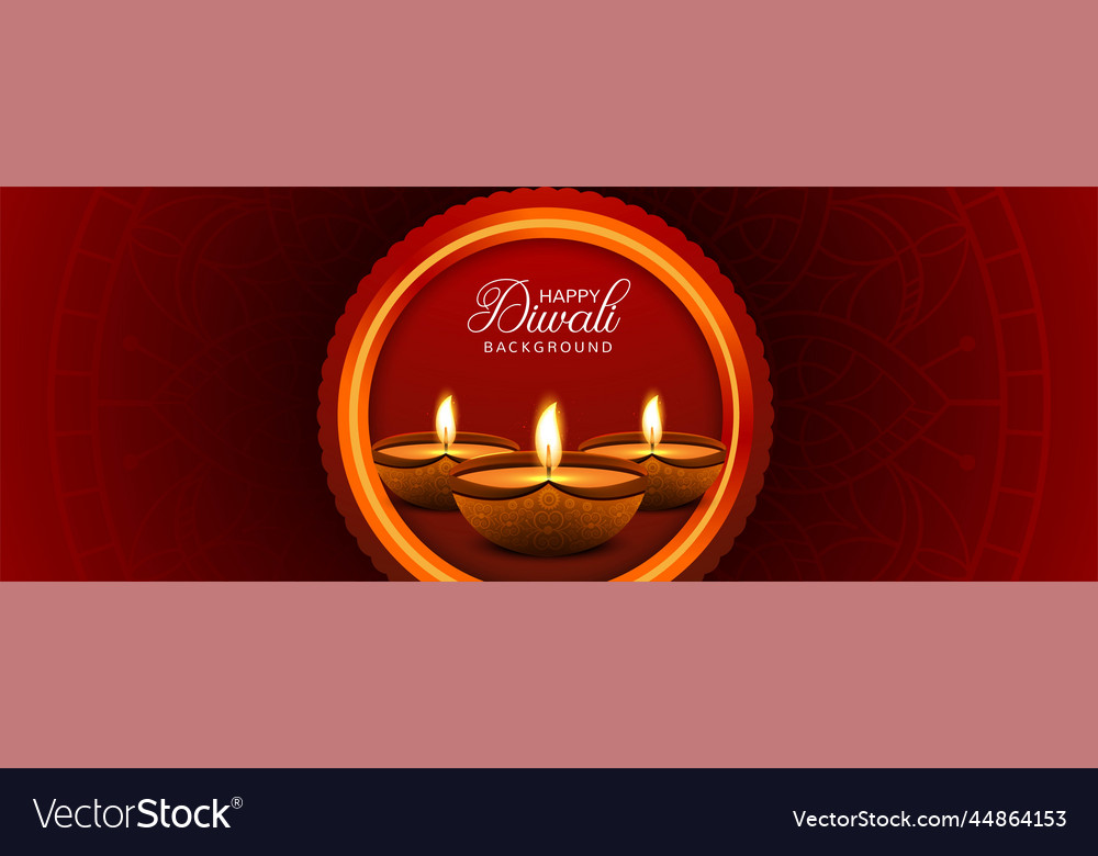 Happy diwali colorful banner template background Vector Image