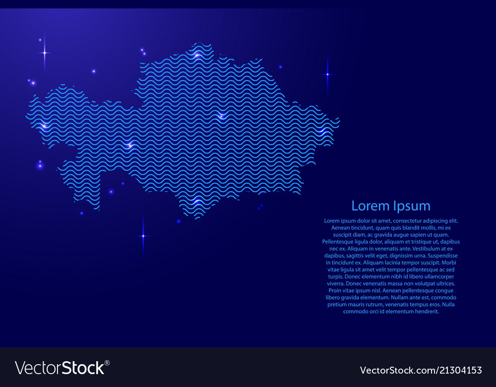 Kazakhstan map country abstract silhouette from Vector Image