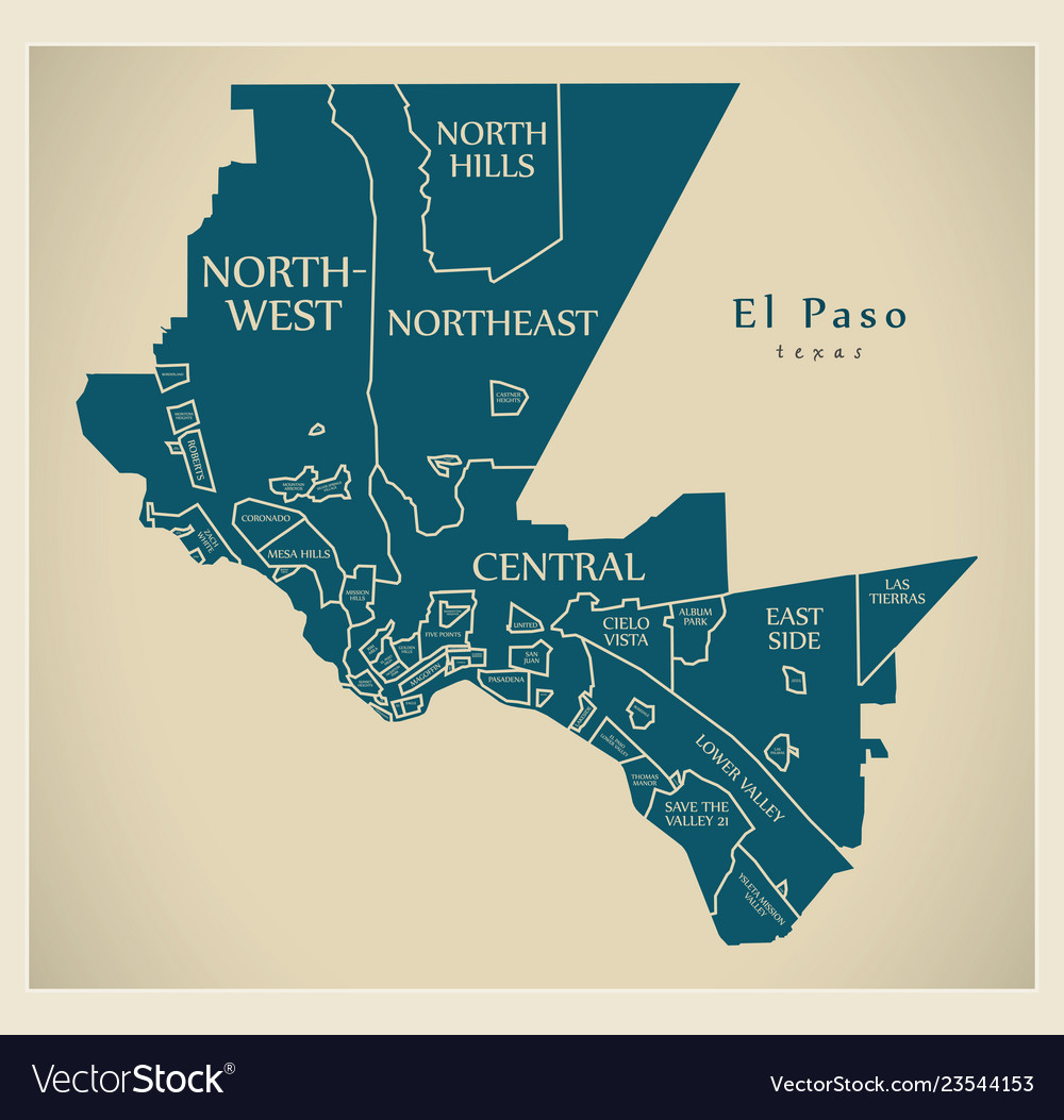 Modern City Map El Paso Texas Of The Usa Vector Image Modern City Map El Paso Texas Of The Usa Vector 23544153