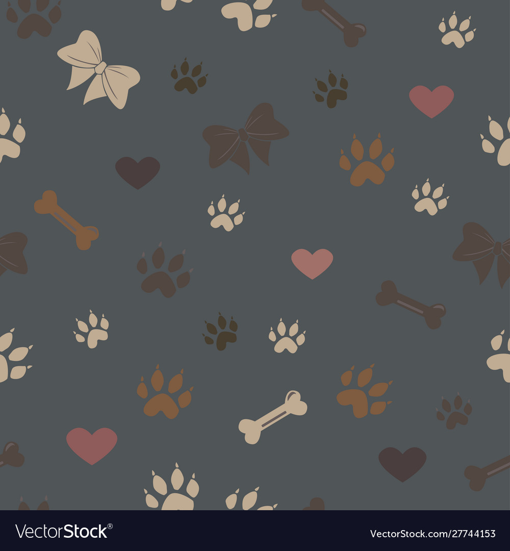 Seamless dog paw pattern Royalty Free Vector Image