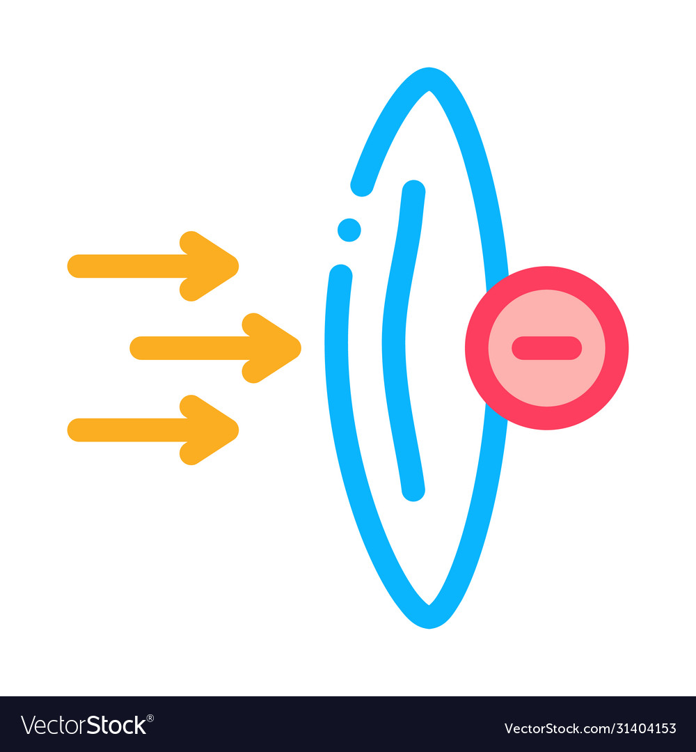 Worsening lens wear icon outline