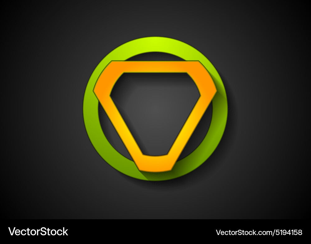 Abstract green orange geometric logo design Vector Image