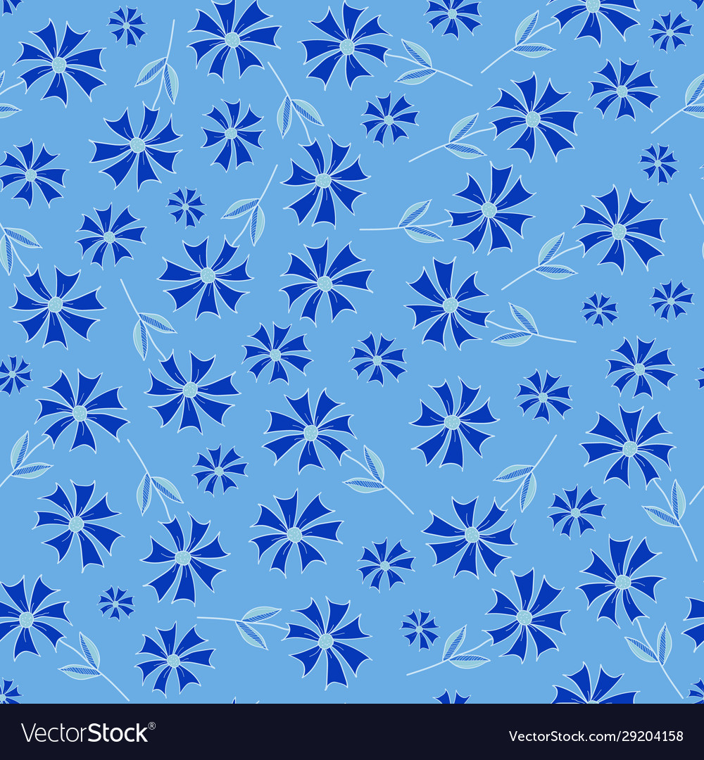 Blue summer flowers on a background floral