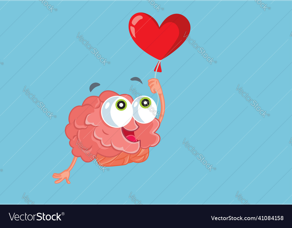 Brain holding a heart cartoon cartoon Royalty Free Vector Brain holding a heart cartoon cartoon Royalty Free Vector