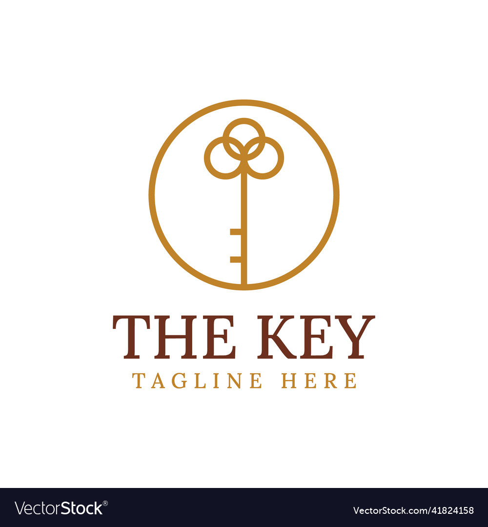 Luxury key logo design Royalty Free Vector Image