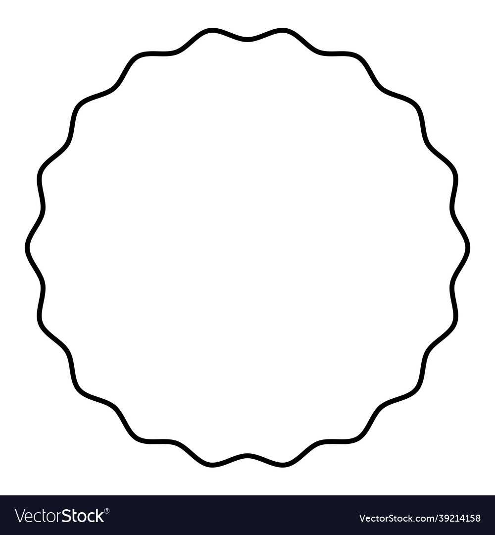 round-element-with-wavy-edges-circle-label-vector-image