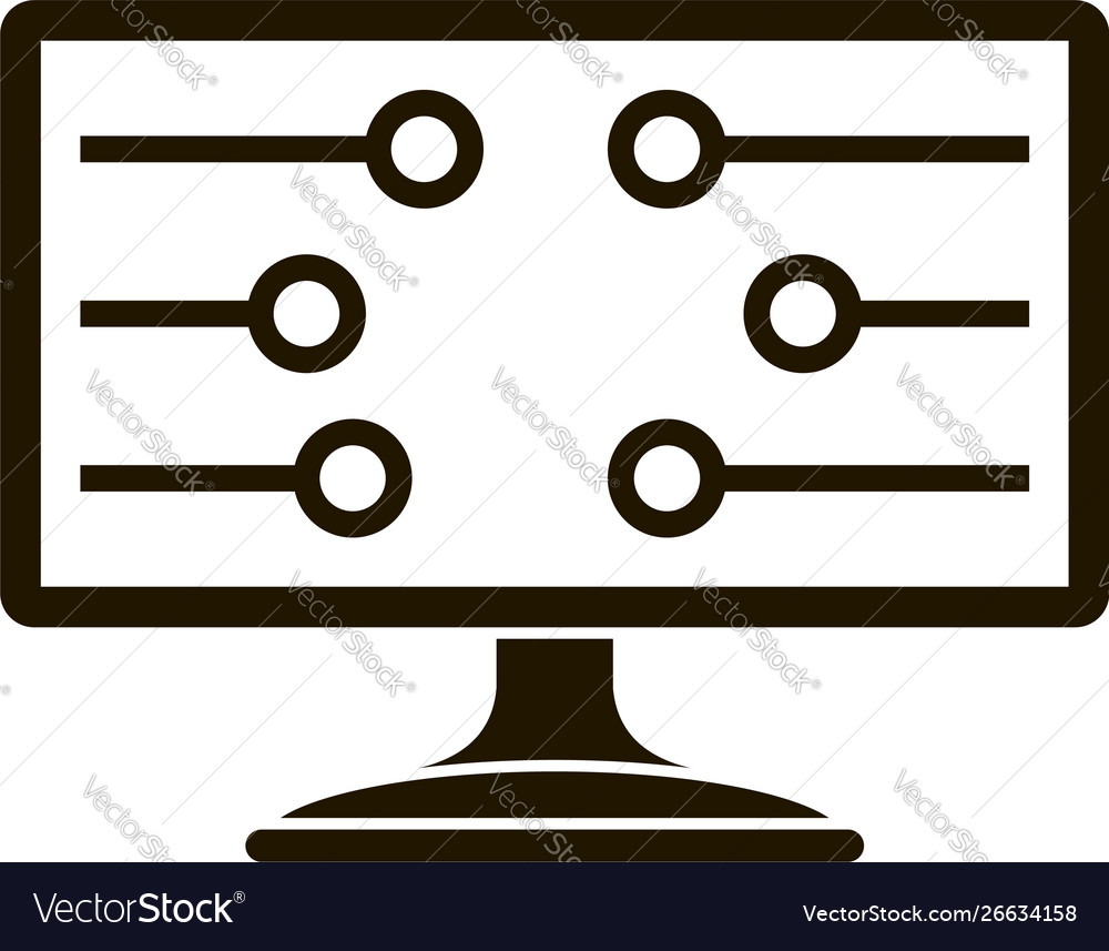 Smart home monitor icon simple style Royalty Free Vector