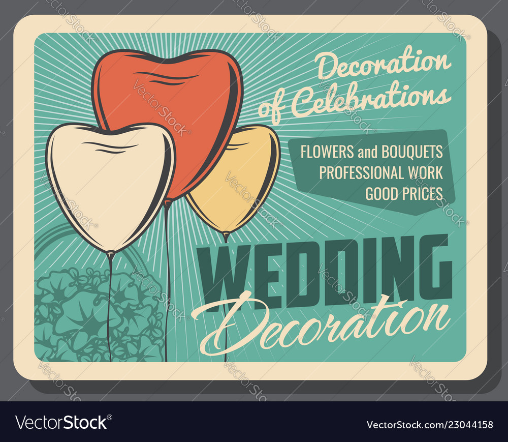 Wedding Decoration Of Celebrations Service Vector Image