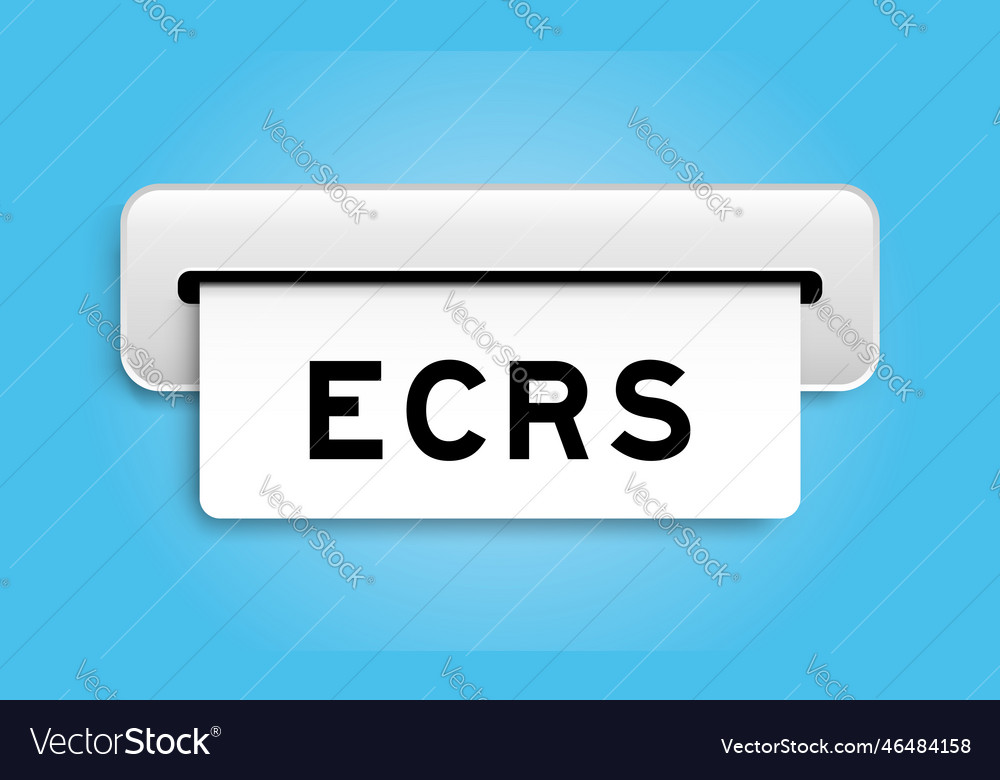 White coupon banner with word ecrs abbreviation