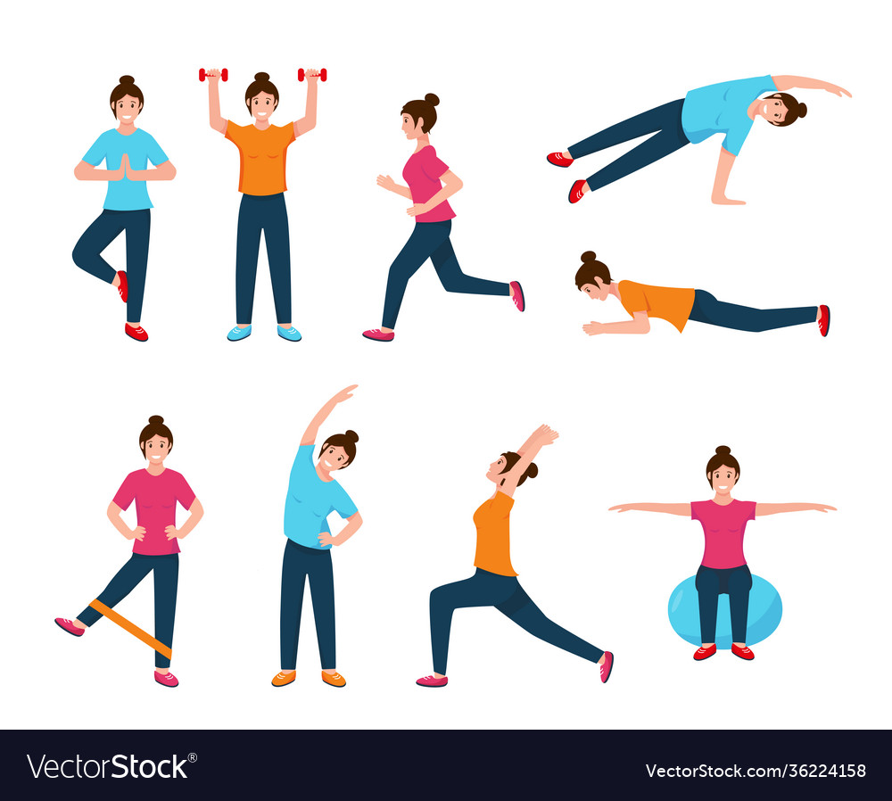 Young woman doing sport exercises