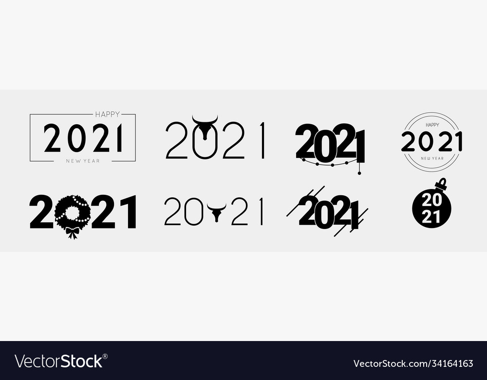 2021 logo new year numbers