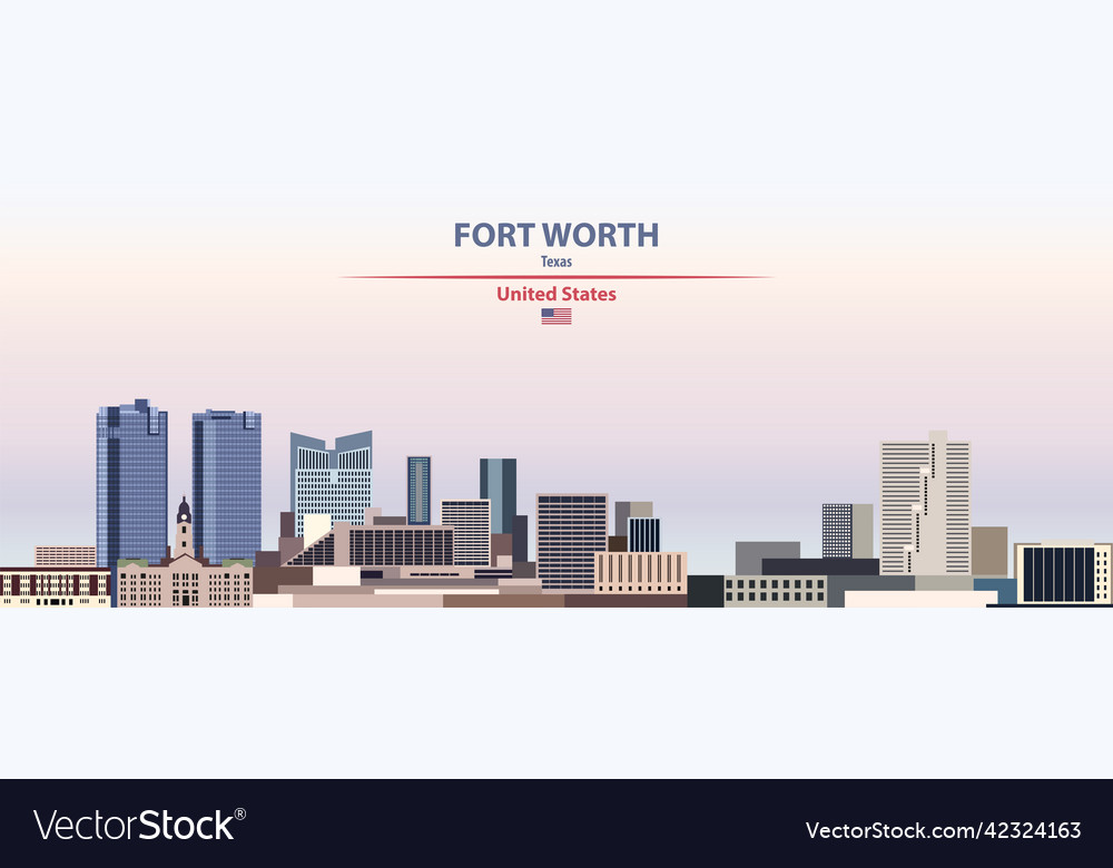 Fort worth skyline colorful poster