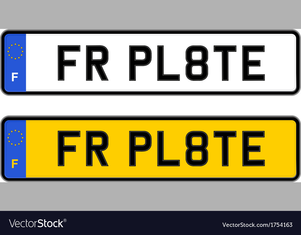 France Number Plate Royalty Free Vector Image VectorStock