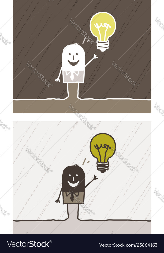 Ideas colored cartoon Royalty Free Vector Image