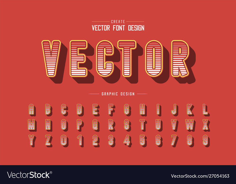 Line font and round alphabet digital letter Vector Image