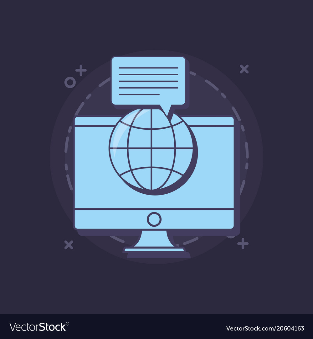 Monitor computer icon Royalty Free Vector Image