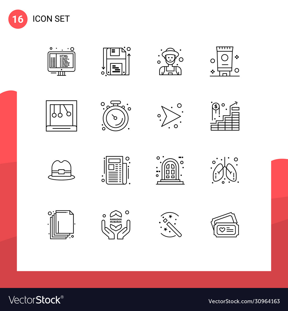 Set 16 modern ui icons symbols signs