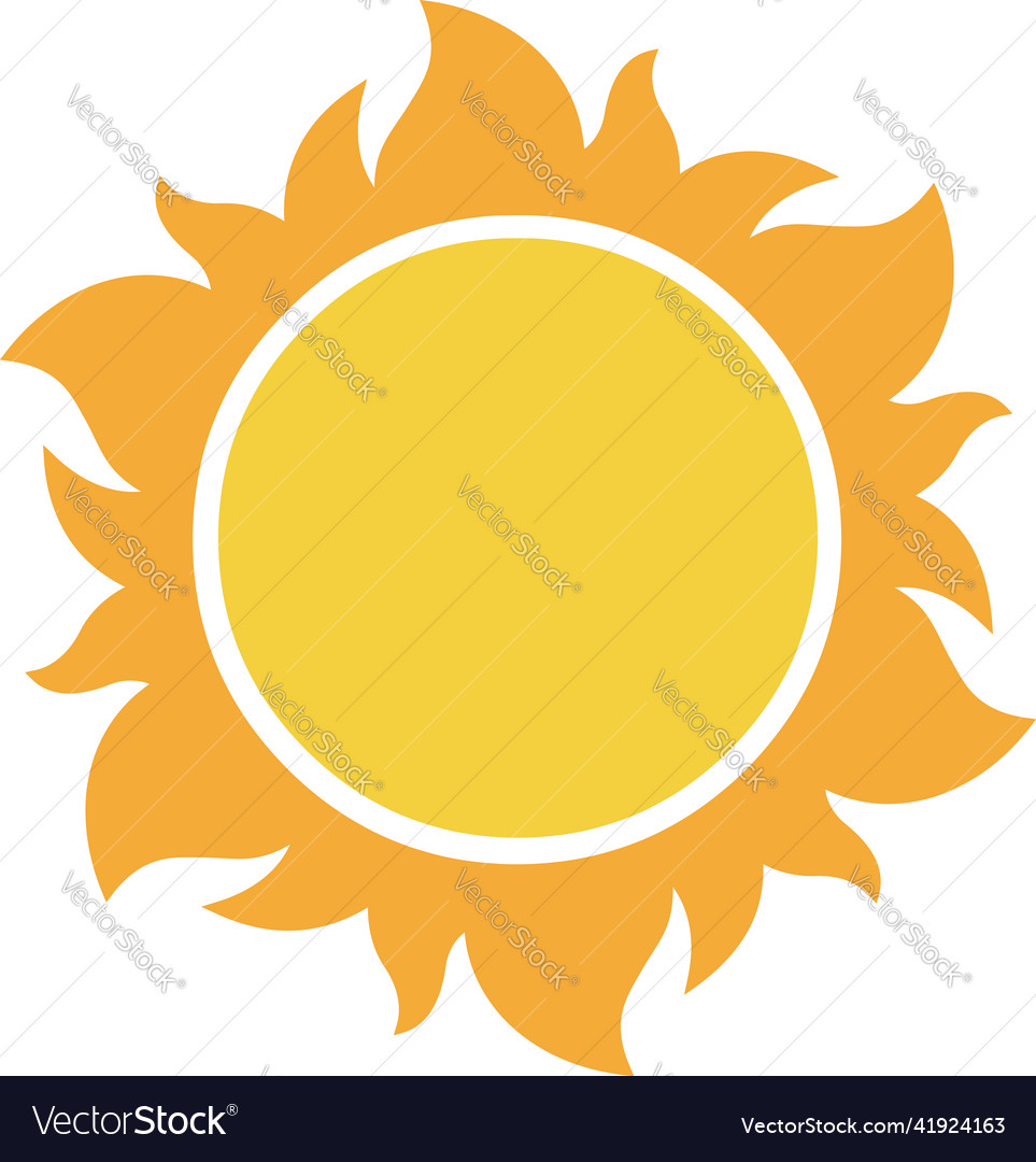 Yellow sun icon flat design