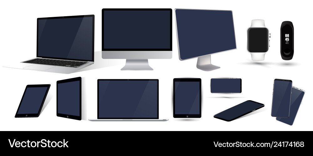 3d isometric set device Royalty Free Vector Image