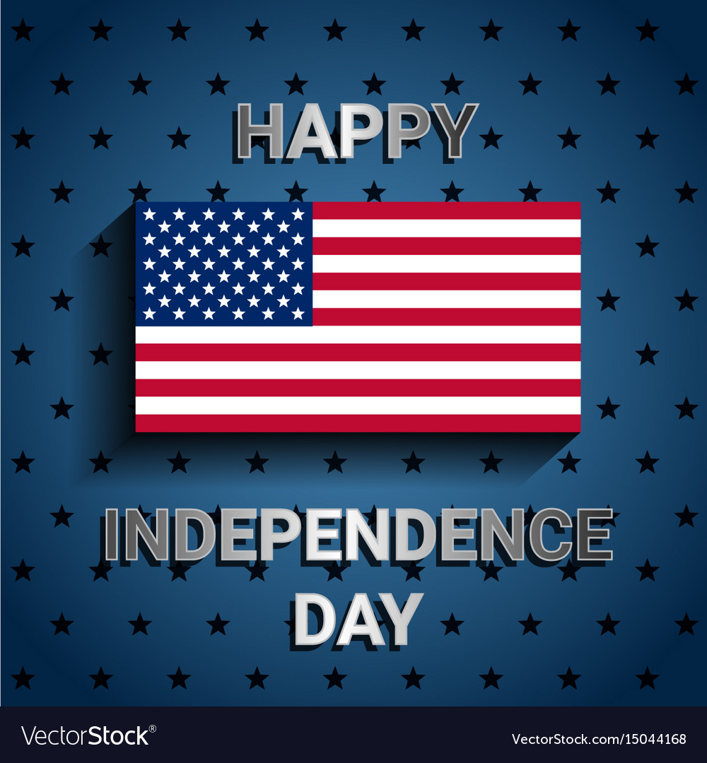 American flag on blue background for independence Vector Image