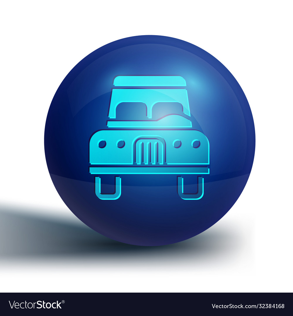 Blue car icon isolated on white background front Vector Image