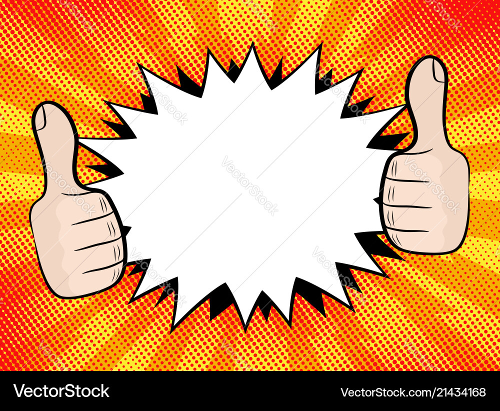 Explosion steam bubble and hands ok pop art funny Vector Image