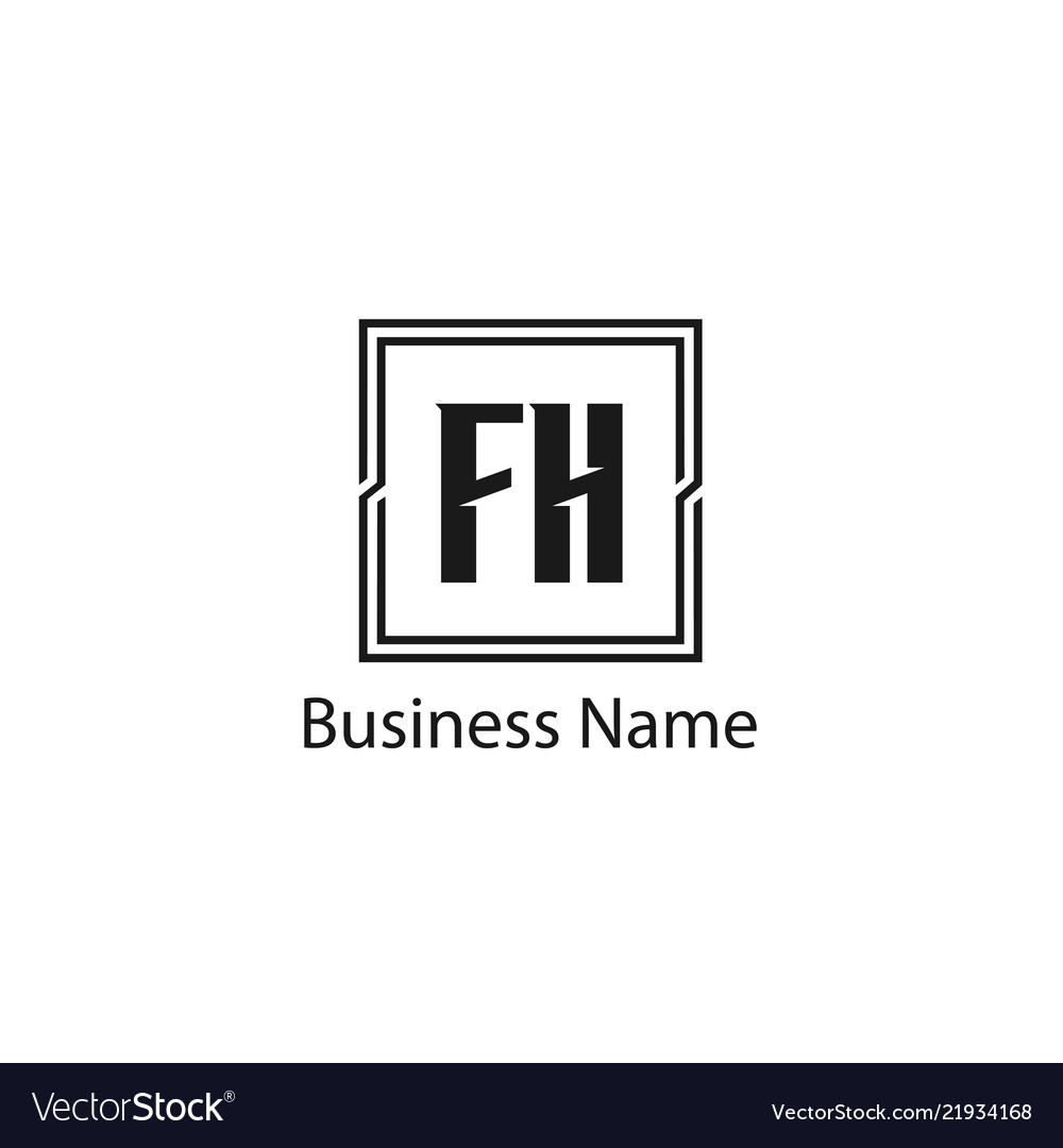 Initial letter fh logo template design