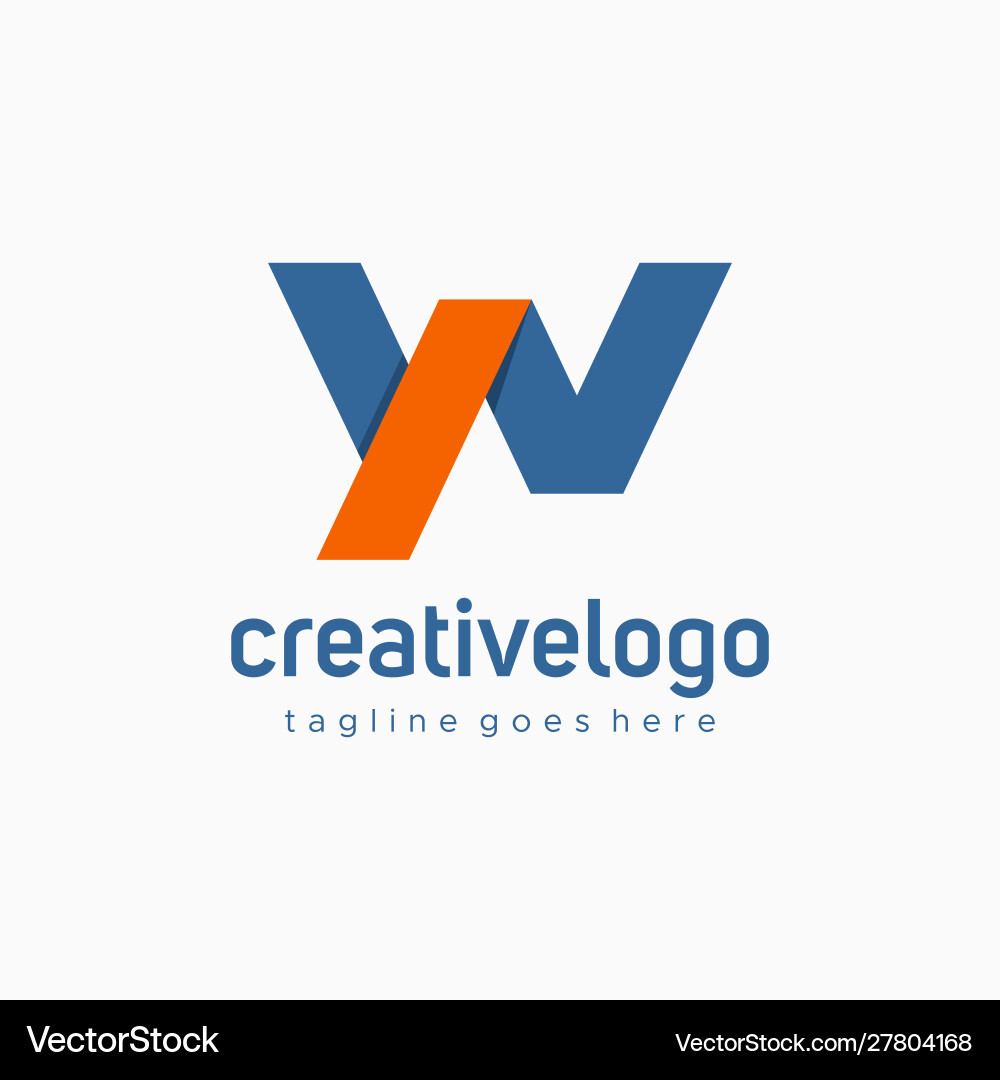 Initial letter w and n or y logo Royalty Free Vector Image