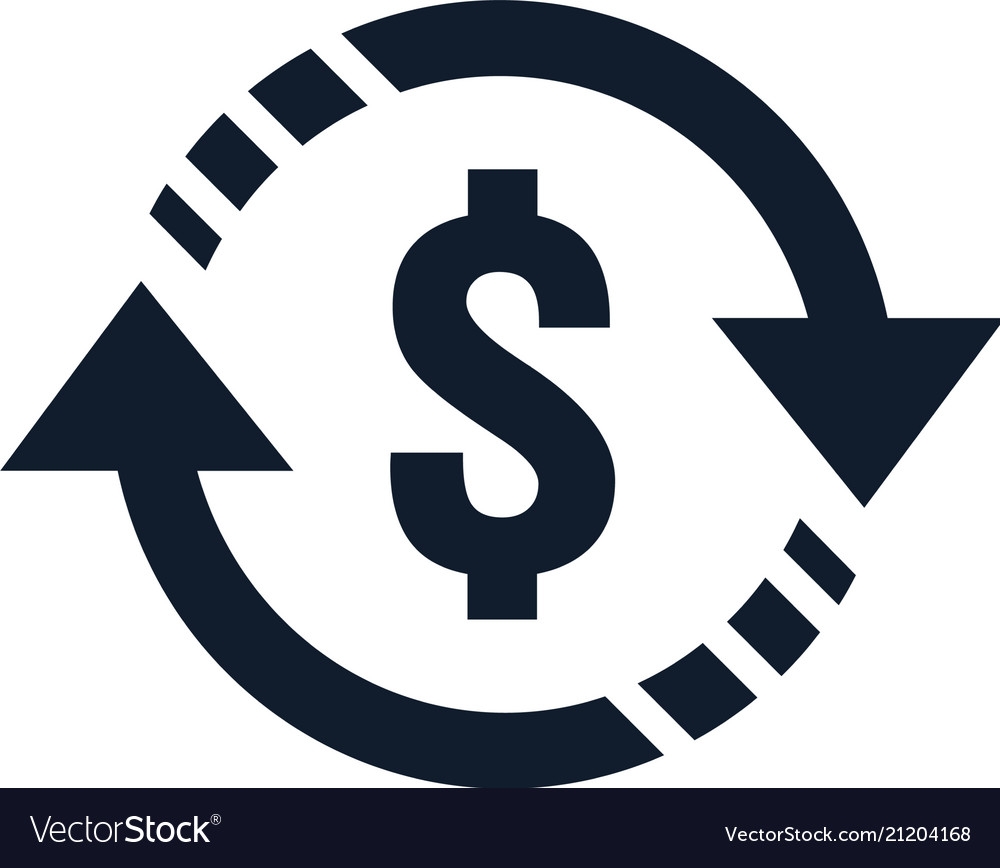 Money transfer icon symbol currency exchange Vector Image