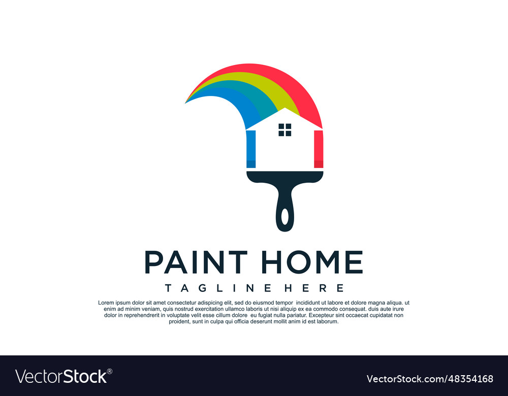 Paint logo design template with creative unique Vector Image