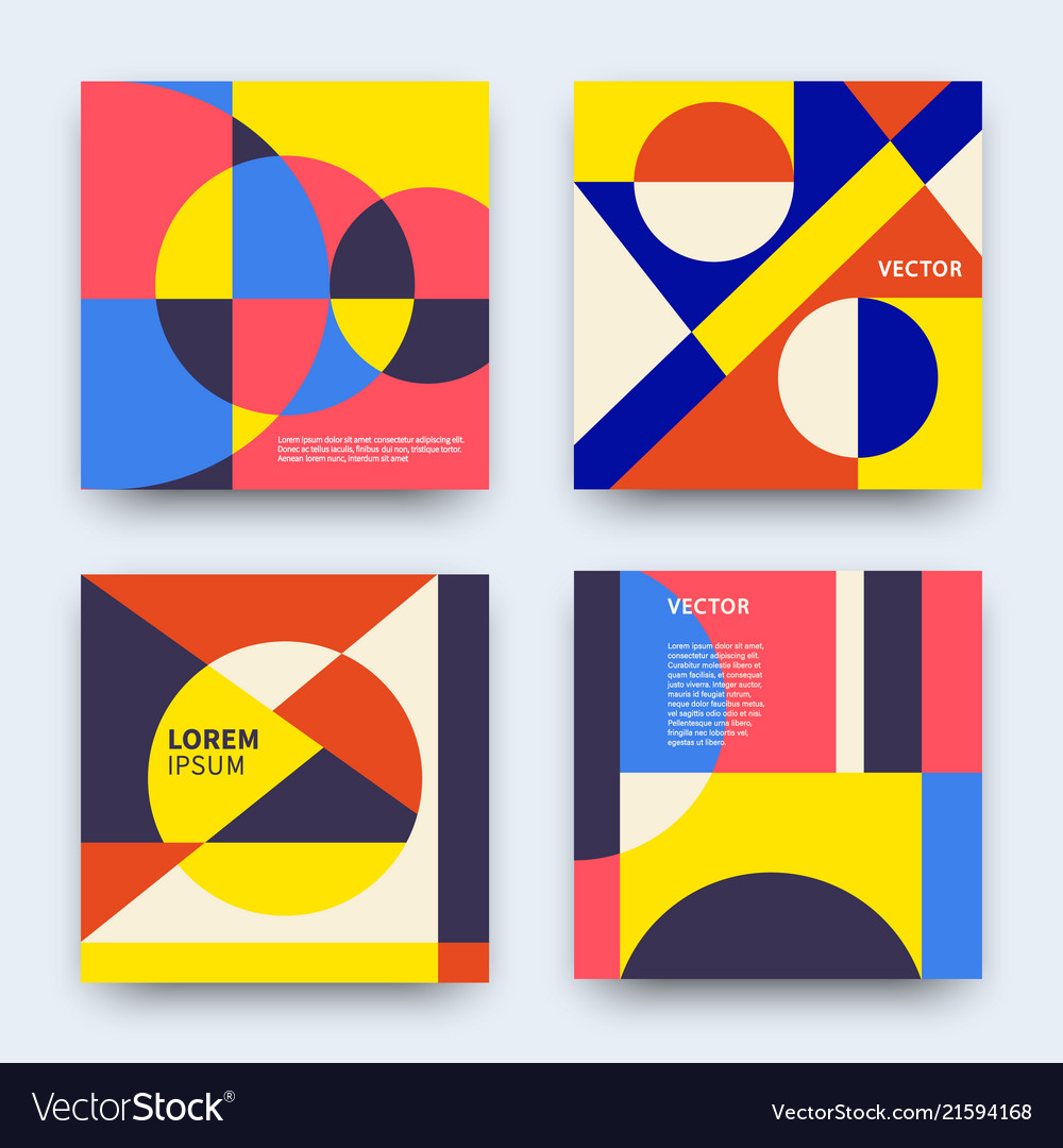 Trendy abstract geometry covers collection Vector Image