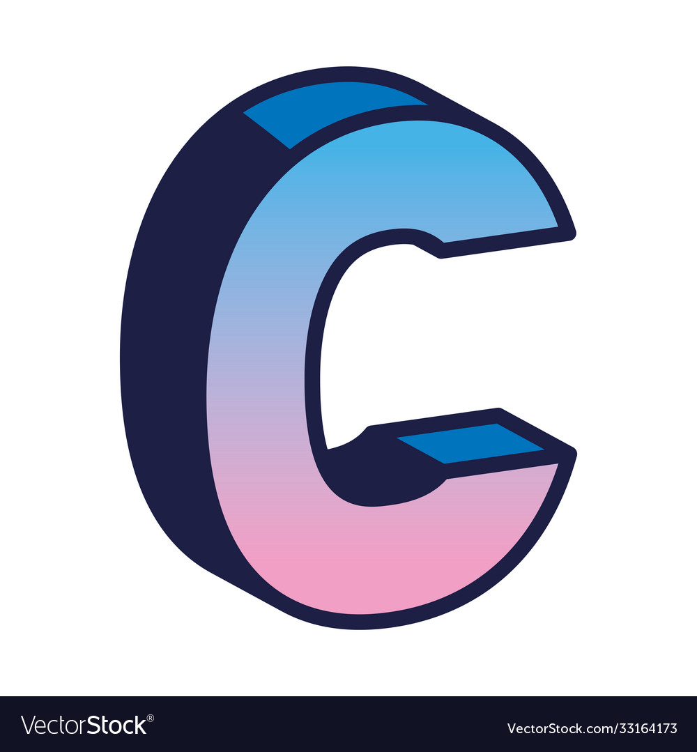 3d c letter design Royalty Free Vector Image VectorStock