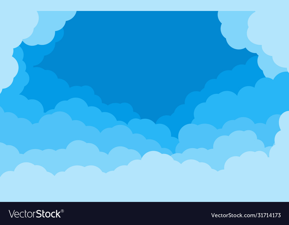 Blue sky clouds layered effect background Vector Image