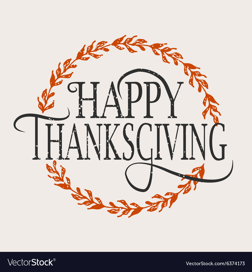 Happy thanksgiving day logotype badge and icon Vector Image