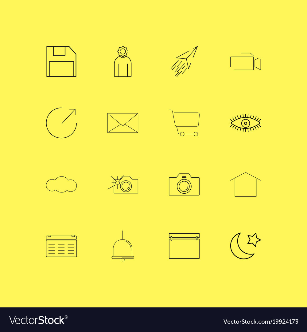 Schnittstellen-Linear-Icon-Set einfache Umriss-Icons