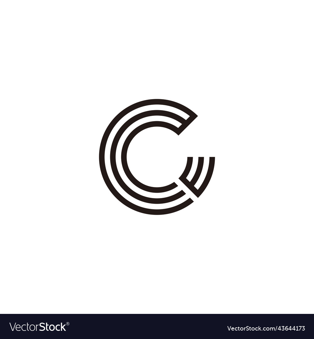 Letter cw circle lines geometric symbol simple