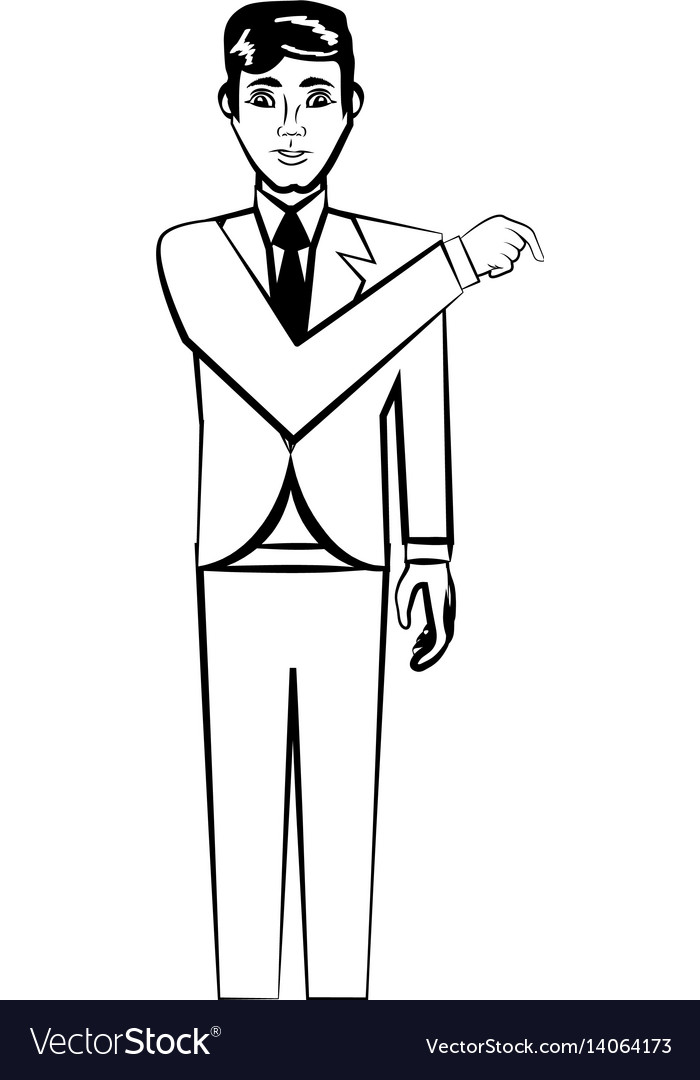 Man character posture line Royalty Free Vector Image