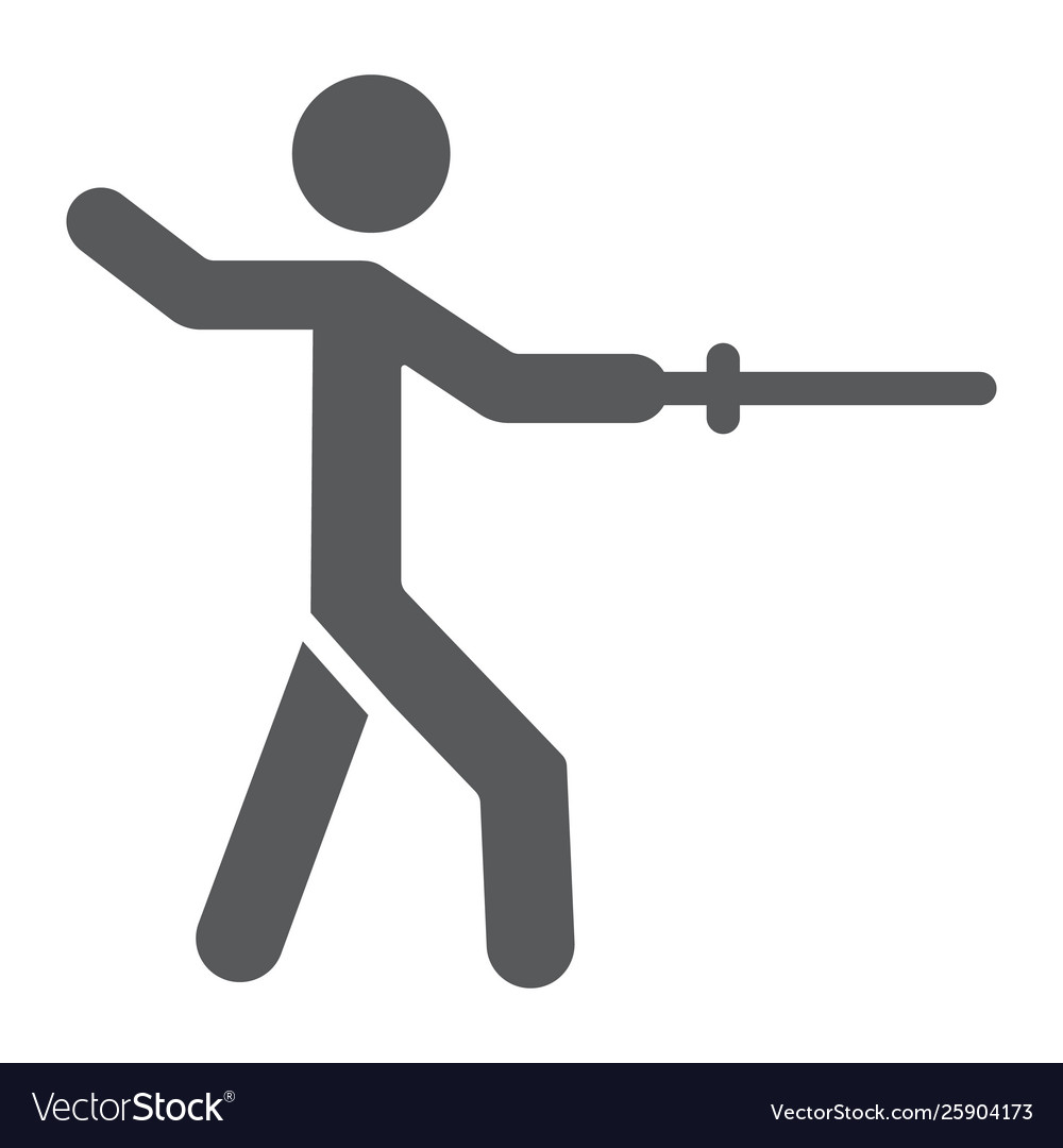 Man fencing glyph icon sport and fighting fencer