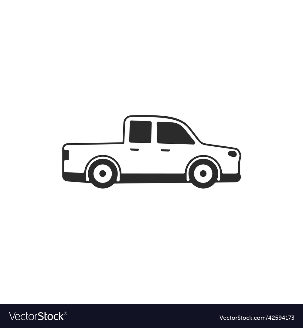 Pick up truck icon isolated