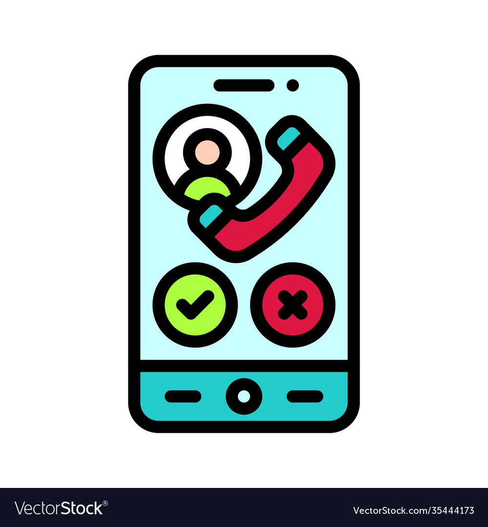 Video call or voice app icon mobile Royalty Free Vector