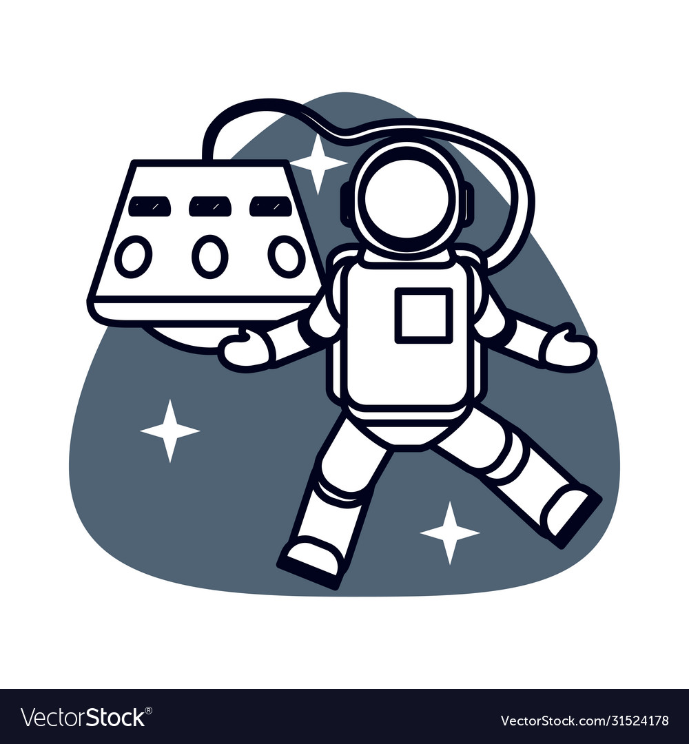 Astronaut in space isolated icon Royalty Free Vector Image