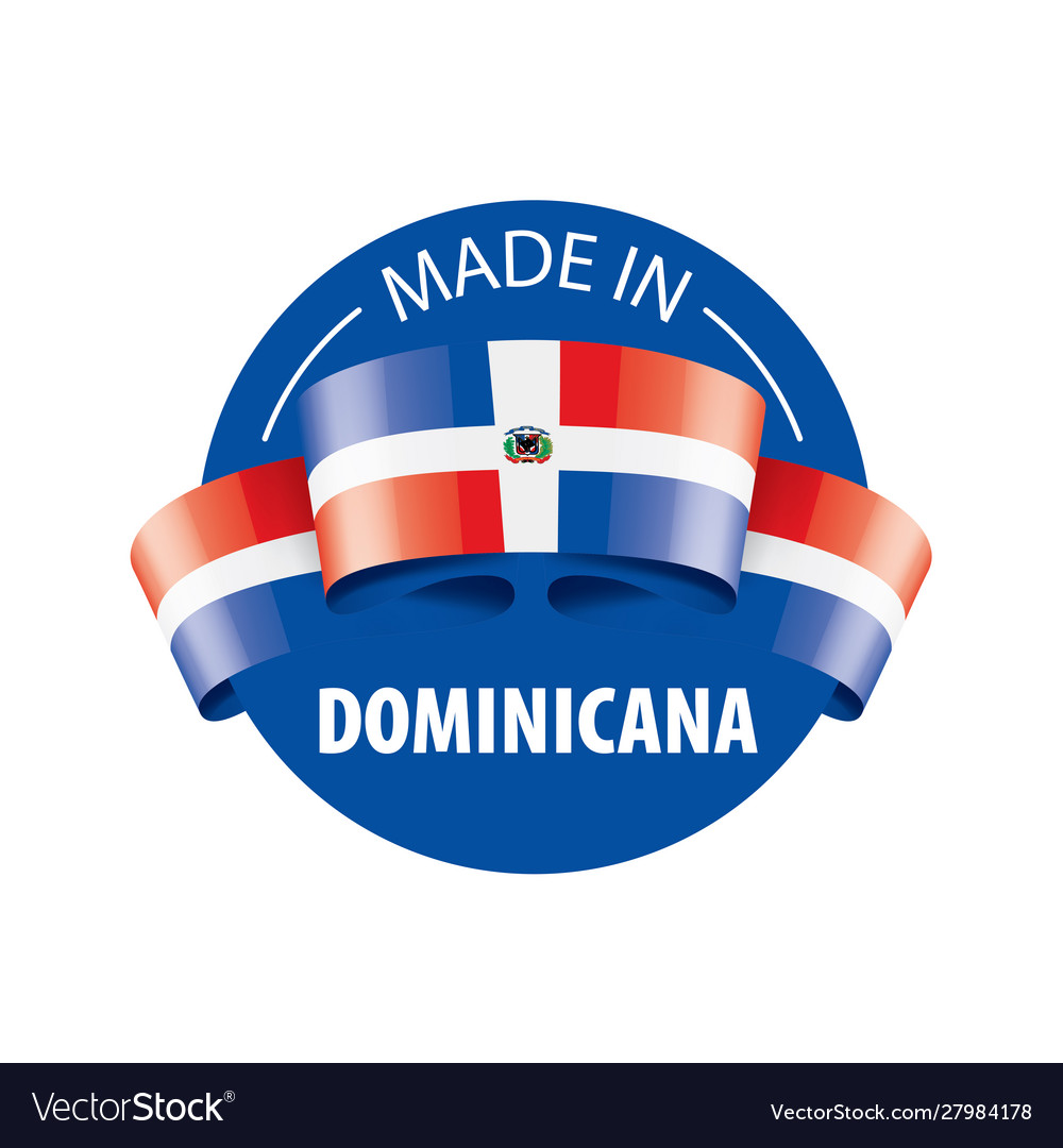 Dominicana flag on a white Royalty Free Vector Image